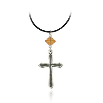 Pointed Edge Outline Cross Pendant