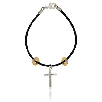 Beveled Edge Cross Braided Bracelet