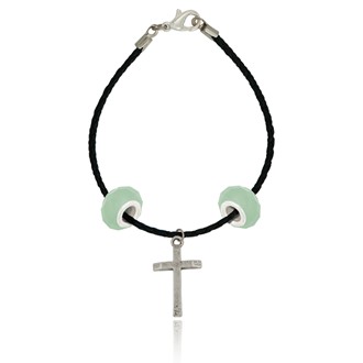 Beveled Edge Cross Braided Bracelet