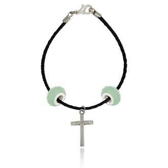 Beveled Edge Cross Braided Bracelet