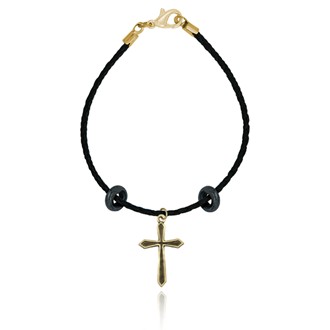 Pointed Edge Outline Cross Braided Bracelet