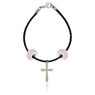 Pointed Edge Outline Cross Braided Bracelet