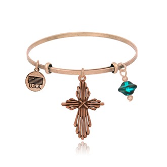 Gathered Cross Adjustable Bangle Bracelet