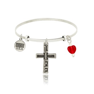 LIFE Cross Adjustable Bangle Bracelet