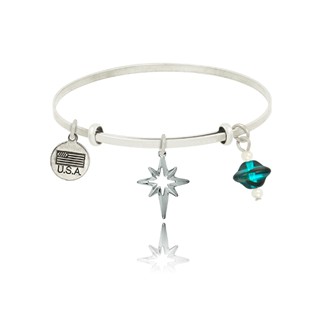 Small Star Burst Adjustable Bangle Bracelet