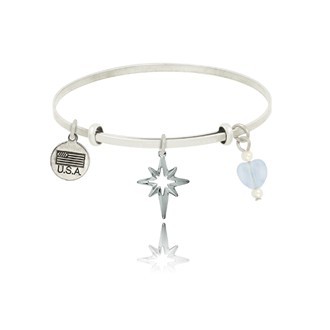 Small Star Burst Adjustable Bangle Bracelet