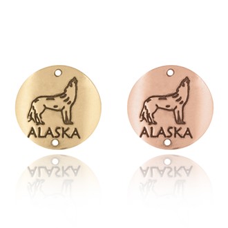 Alaska and Wolf Souvenir Medallion