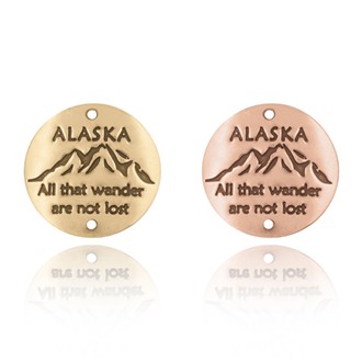 Alaska and Mountain - All that wander are not lost - Souvenir Medallion