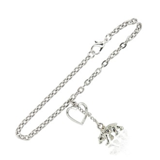 Bear and Heart Link Bracelet