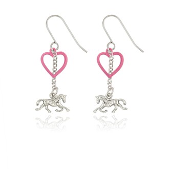 Race Horse and Heart Earrings