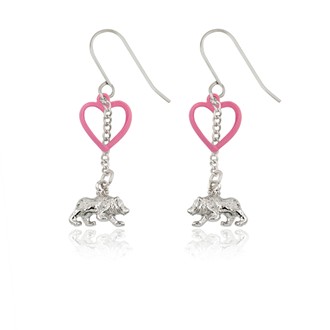 Bear and Heart Earrings