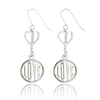 Love in Circle and Heart Earrings