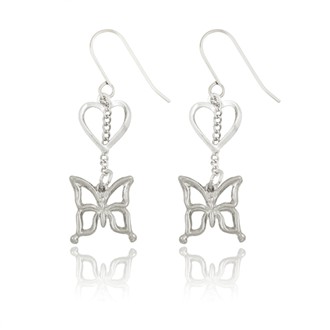 Open Butterfly and Heart Earrings