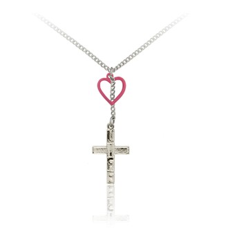 LIFE Cross and Heart Pendant
