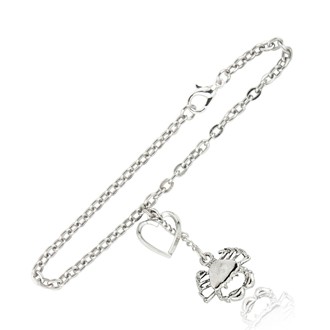 Crab and Heart Link Bracelet