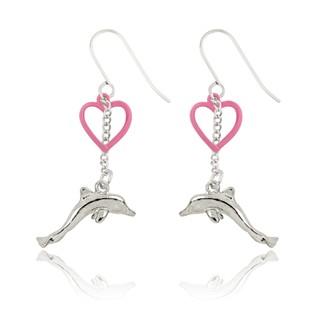 Dolphin and Heart Earrings