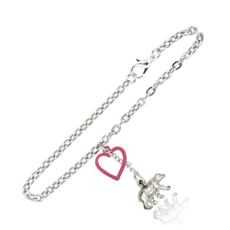 Bear and Heart Link Bracelet