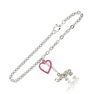 Elephant and Heart Link Bracelet