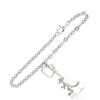 Kangaroo and Heart Link Bracelet