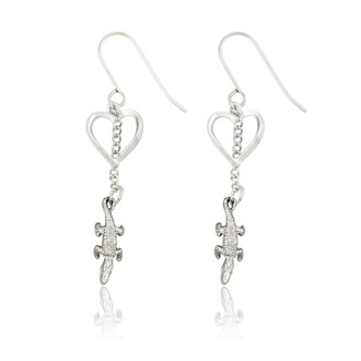 Alligator and Heart Earrings