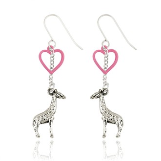 Giraffe and Heart Earrings