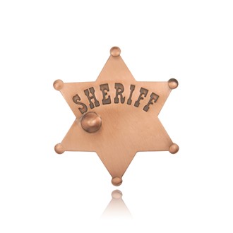 Copper Finish Sheriff Badge with Bullet Hole