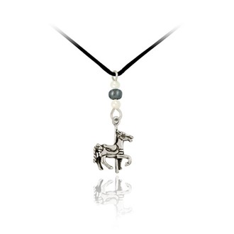 Corded Carousel Horse Pendant