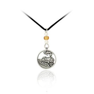 Corded Train in Circle Pendant