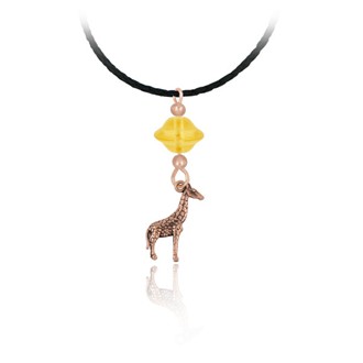 Giraffe Pendant Braided Cord