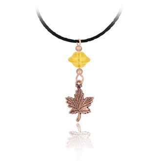 Maple Leaf Pendant Braided Cord