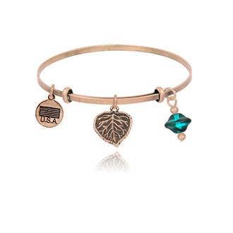 Aspen Leaf Adjustable Bangle Bracelet