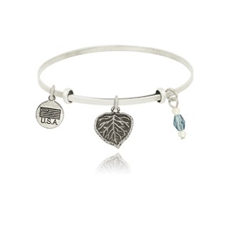 Aspen Leaf Adjustable Bangle Bracelet