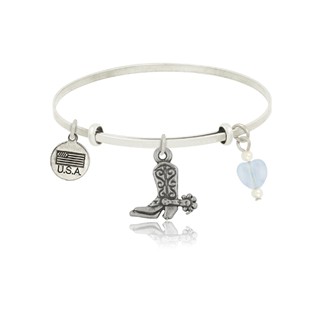 Boot with Spur Adjustable Bangle Bracelet