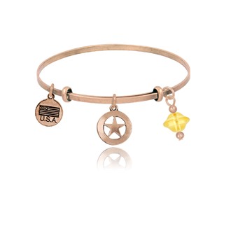 Star in Circle Adjustable Bangle Bracelet