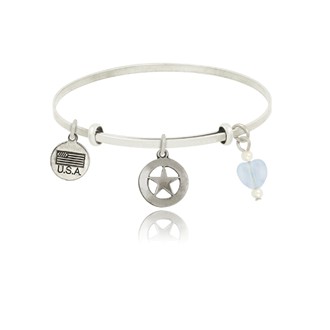 Star in Circle Adjustable Bangle Bracelet