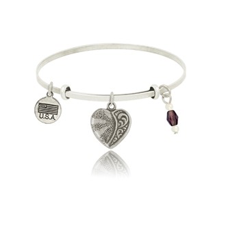 Heart Adjustable Bangle Bracelet