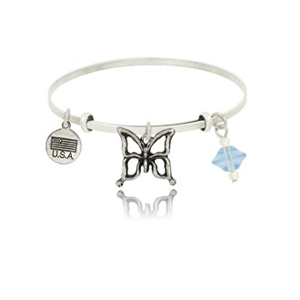 Open Butterfly Adjustable Bangle Bracelet