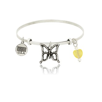 Open Butterfly Adjustable Bangle Bracelet