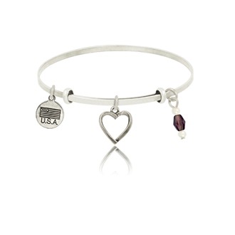 Open Heart Adjustable Bangle Bracelet