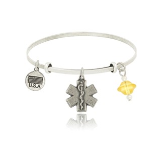 Fire Star of Life Adjustable Bangle Bracelet