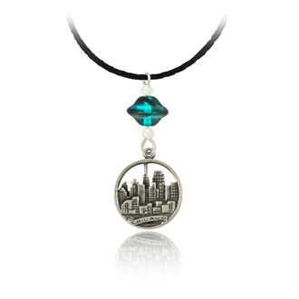 Chicago Skyline Pendant Braided Cord