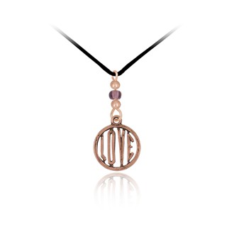 Corded Love in Circle Pendant