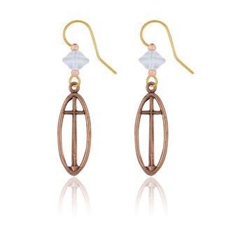 Oval Cross Earrings