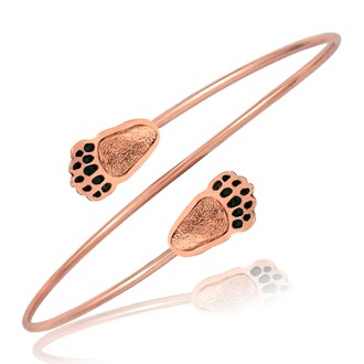 Bear Paw Print Wire Bypass Cuff