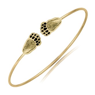 Bear Paw Print Wire Cuff