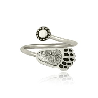 Adjustable Wire Bear Paw Print Ring