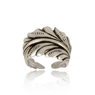 Fancy Leaf Adjustable Ring