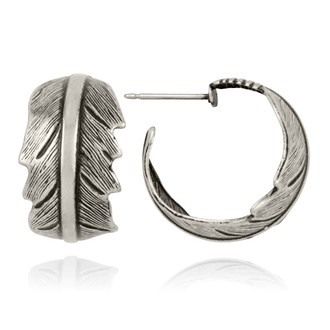 Feather Hoop Earrings