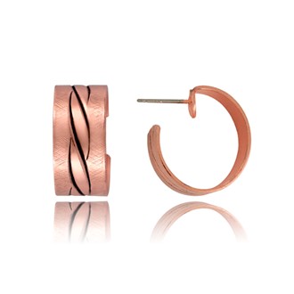 Twist Inlay Hoop Post Earrings