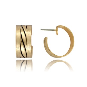 Twist Inlay Hoop Post Earrings